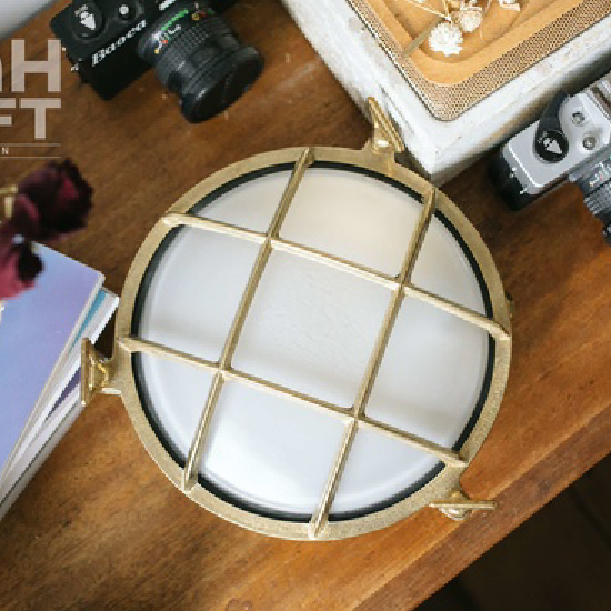 黃銅圓型網狀壁燈#1