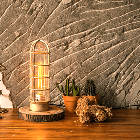 直立黃銅桌燈(長)